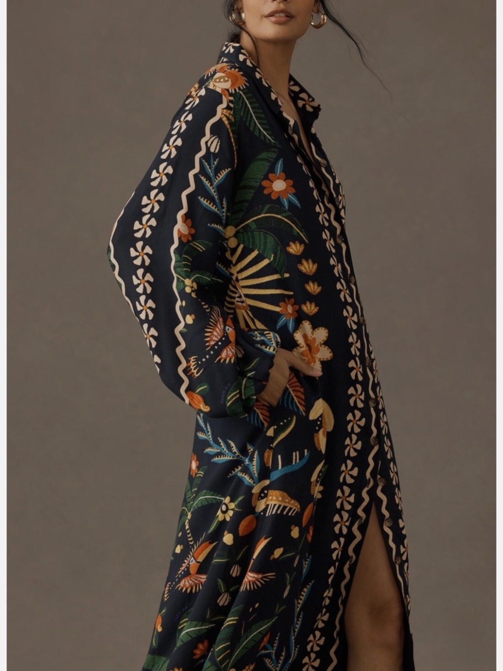 FARM Rio Long Sleeve Multicolor Floral Print Maxi - Picture 4 of 5
